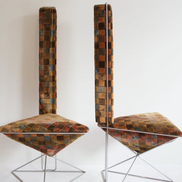 Geometric Velvet Italian Accent Chairs