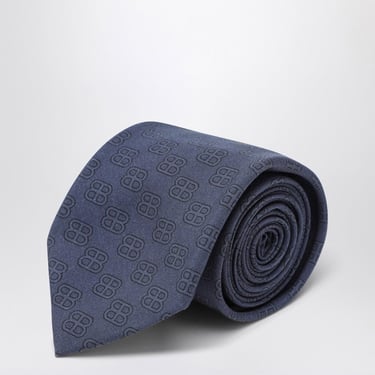 Balenciaga Sky Blue Tie With Bb Print Men