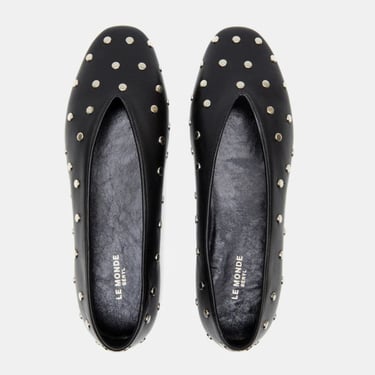 Le Monde Beryl Studded Regency Slipper - Black on Garmentory