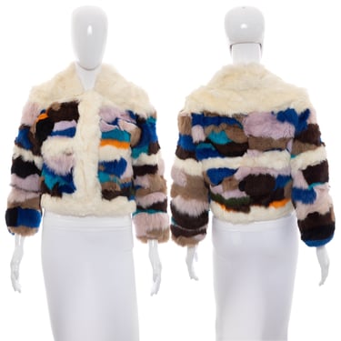 1960's Rare "Revillon Paris" Multicolor Fur Jacket Size S