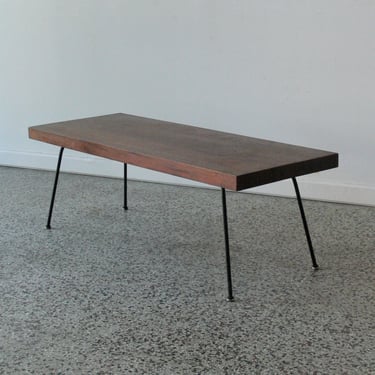 Mid Century Modern Solid Walnut Coffee Table // Bench Attributed to Luther Conover 