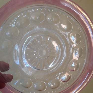 Vintage Red or Pink  Kings Crown Thumbprint Salad Plate 7 1/2