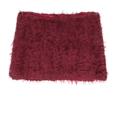 Camilla Signori - Maroon Red Fuzzy Knit Mini Skirt Sz 6