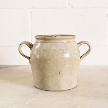antique French stoneware confit pot, medium