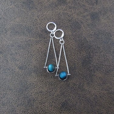 Pendulum blue tigers eye earrings 