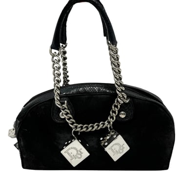 Dior Black Rhinestone Dice Gambler Bag