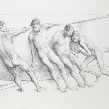 Francisco Zuniga, Hombres con Barca I, Lithograph on Gray BFK Rives, signed, numbered and dated in pencil 