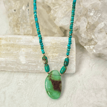 James + Jezebelle | Chrysoprase + Turquoise Necklace