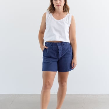 Vintage 30 Waist Blue Denim Shorts | Unisex French Workwear style | S030 