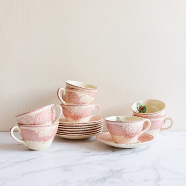 1930s royal doulton &quot;the chatham&quot; teacups, rare set of 8