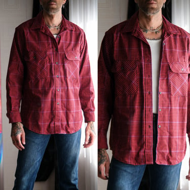 Vintage 90s EDDIE BAUER McKinley Cloth Windowpane Check Plaid Flannel Shirt | Made in USA | 100% Cotton | Deadstock | 1990s Designer Shirt 