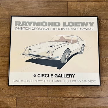 Rare Collectible Exhibition Framed Poster of Raymond Loewy by Circle Gallery