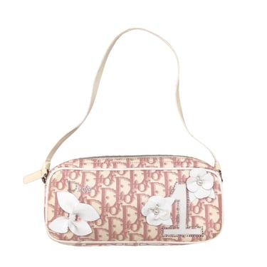 Dior Pink Logo Mini Rhinestone Shoulder Bag