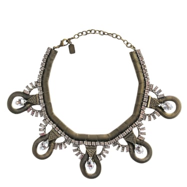 Lionette - Bronze Jeweled Choker w/ Pendants