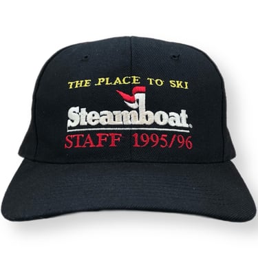 Vintage 1995 Steamboat Ski Resort “The Place To Ski” Staff Embroidered Snapback Hat Cap 