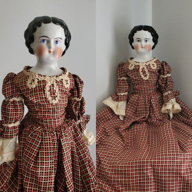 Antique China Head Doll with Visible Part - Antique German Dolls - Collectible Dolls 18
