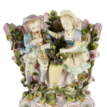 Antique German Porcelain Figural Spill Vase 