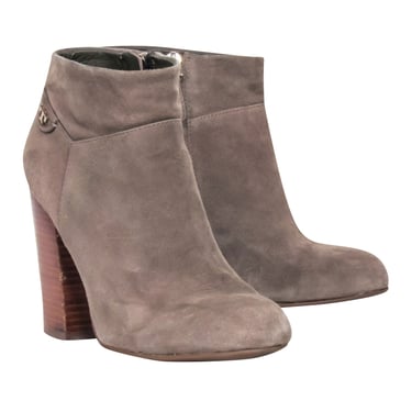 Tory Burch - Taupe Suede Heeled Booties Sz 8