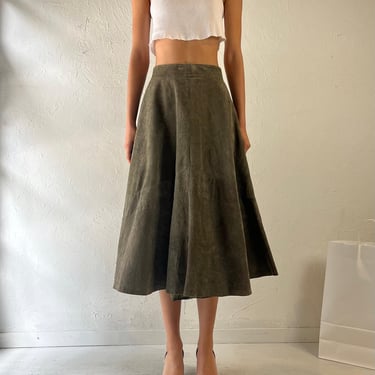 90s ‘Marquis’ Suede Leather Skirt / Small 