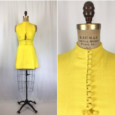Vintage 60s dress | Vintage sunny yellow mini dress | 1960s Lanz summer dress 