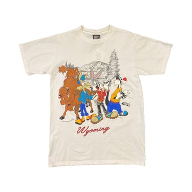 (S) 1995 White Warner Brothers Wyoming T-Shirt 030922 JF