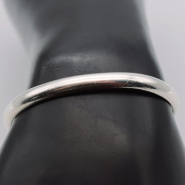 Heavy 70's sterling minimalist rocker cuff, classic hand wrought 925 silver biker bracelet 