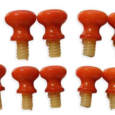 Set of 10 Mid Century Modern Vintage Blown Glass and Screw Drawer Pulls, Knobs with Metal Screws 