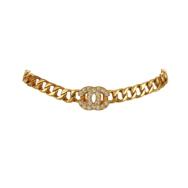 Chanel Gold Jumbo Crystal Logo Belt