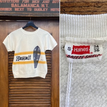 Vintage 1970’s Dated 1970 “Hanes Breezeshield” Hawaii Surf Pop Art Mod Tiki Sweatshirt, 70’s Vintage Clothing 