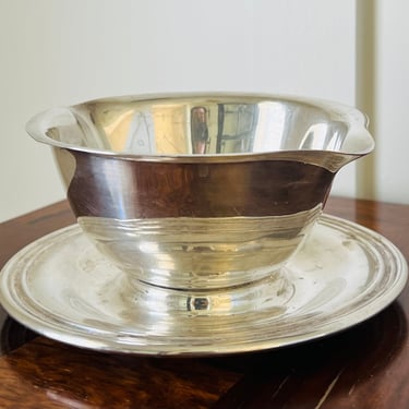 Sterling Silver Sauce Bowl with Underplate