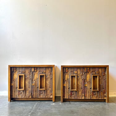 Brutalist MCM Nightstands By Lane Furniture 