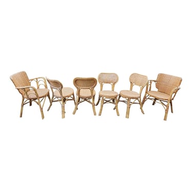 COMING SOON - Vintage Woven Wicker Dining Chairs by Calif-Asia - Set of 6