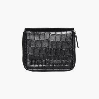 Full zipped wallet, black croc