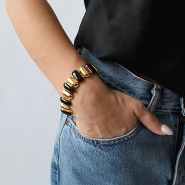 Vintage Black &amp; Gold Bracelet