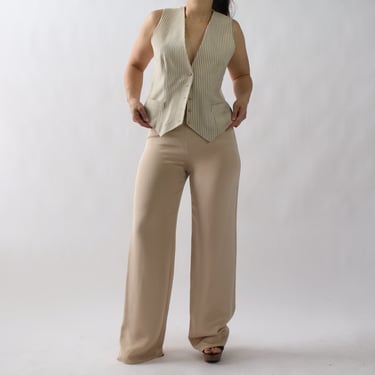 Vintage Cream Silk Pants - W29