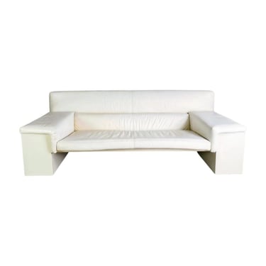 Original Knoll Brigadier three-seater leather white Cini Boeri 1980 