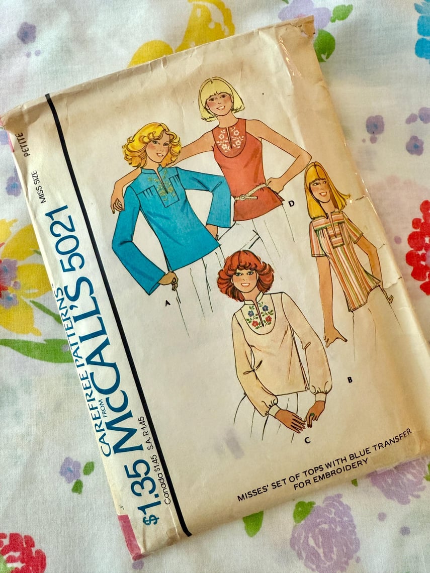 Boho Top Sewing Pattern, McCalls 5021, Hippie Style, Hippie Style ...