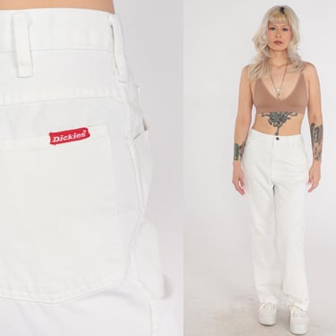 Dickies White Jeans Y2K Denim Pants High Waisted Rise Straight Leg Jeans Retro Summer Workwear Work Pants Vintage 00s Extra Large xl 36 