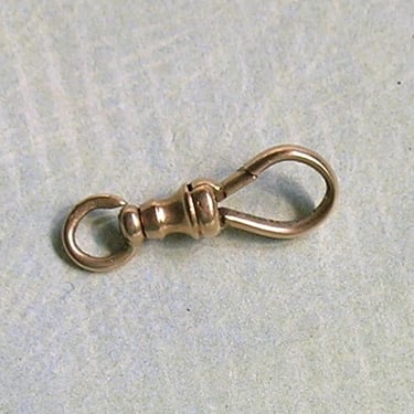 14K Yellow Gold Antique Dog Clip - Edwardian 14k Yellow Gold Necklace Chain Clasp Finding - Vintage Charm Holder Hook Lorgnette (#4385) 