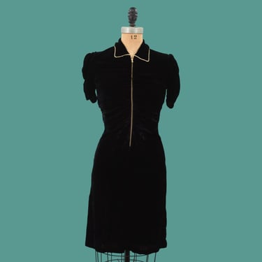 1930s Twilight Unzipped velvet dress 