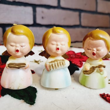 Vintage Plastic Christmas Angel Set of 3 