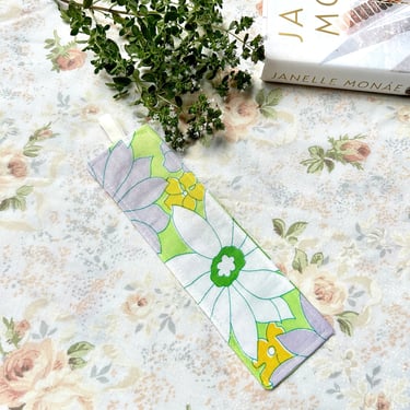 Made in Chicago - Lime Green Floral Fabric Bookmark 