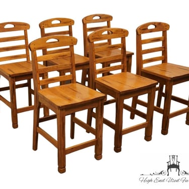 Set of 6 SUNNY DESIGNS Rustic Oak Ladderback Counter Height Dining Side Chairs / Stools in Golden Brown Finish 