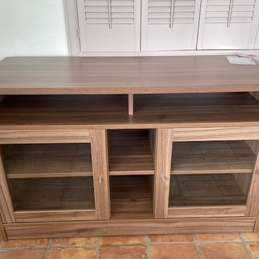 Media Cabinet (2)<br />Unique<br />Walnut Laminate<br />L 47 x W 19.5 x H 29