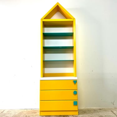 Vintage 1980s Post Modern Memphis Style 3pc Bookcase by Blox Design Canada 