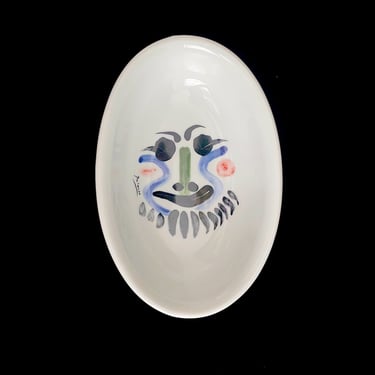 Vintage Modern Art Victoria Porcelain Collection Picasso FACE Limited Edition Small Oval 5.5"x3.75" Fruit Bowl or Trinket Bowl 