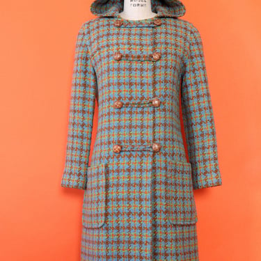 Electric Houndstooth Duffle Coat S