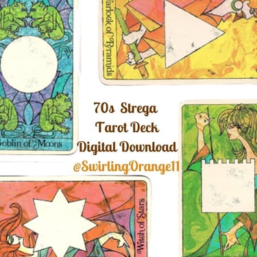 Tarot Card Deck Instant Fortune Telling Game, Digital Download Strega, Read Listing 