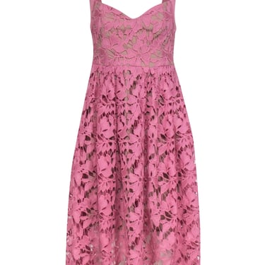 Donna Morgan - Pink Embroidered Lace Sleeveless Midi Dress Sz 6