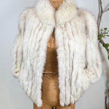 Vintage Blue Fox Fur Coat | Real Fur Jacket Size M | Elegant Winter Formal Outerwear | 60s 70s Luxury Party Coat | Genuine Fur 